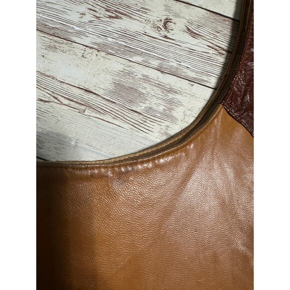 Larry Mahan Vintage Leather Vest Snakeskin Western Men's Size 42 Brown 1970 Soft - Picture 8 of 10